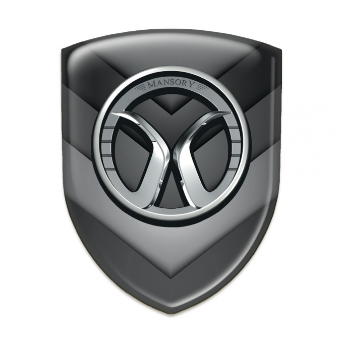 Mansory 3D Gel Emblem Grey Black V Shape Elements Model 