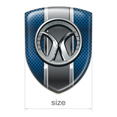 Mansory Auto Emblem Blue Mesh with Metal central Panel Model 