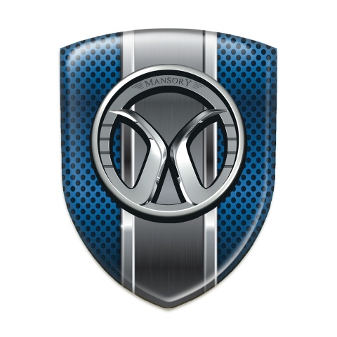 Mansory Auto Emblem Blue Mesh with Metal central Panel Model 