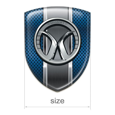 Mansory Auto Emblem Blue Mesh with Metal central Panel Model 