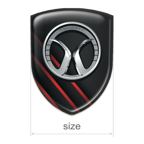 Mansory Auto Emblem Black with Red Diagonal Lines Model 
