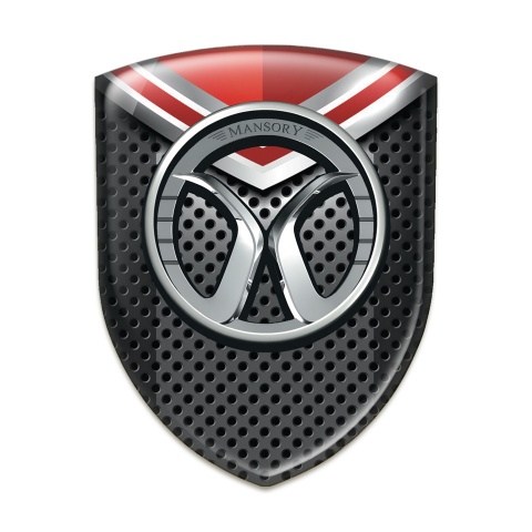 Mansory Tuning Emblem Perforated Base with Red Element Model 