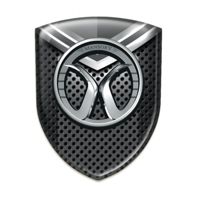 Mansory Self Adhesive Emblem Logo Perforated Base with Grey Element Model 