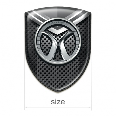 Mansory Self Adhesive Emblem Logo Perforated Base with Grey Element Model 