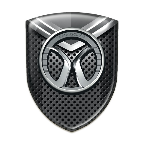 Mansory Self Adhesive Emblem Logo Perforated Base with Grey Element Model 
