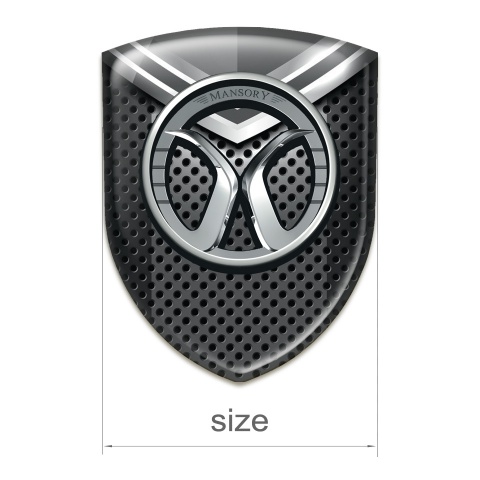 Mansory Self Adhesive Emblem Logo Perforated Base with Grey Element Model 