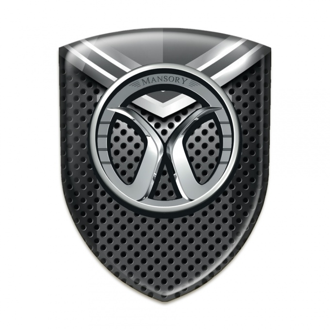 Mansory Self Adhesive Emblem Logo Perforated Base with Grey Element Model 
