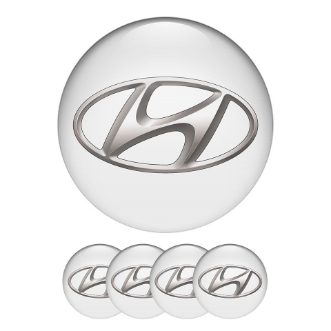 Hyundai Center Hub Dome Stickers White