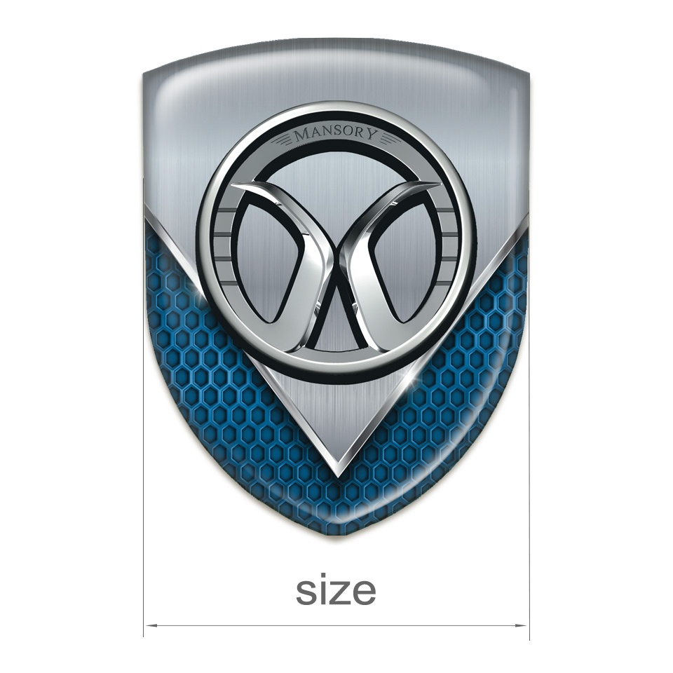 Mansory Tuning Badge Aluminium Sheet with Blue base Model | Domed ...