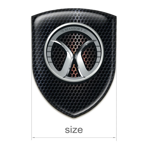 Mansory Car Interior Badge Perforated Steel with Red Shadow Model 