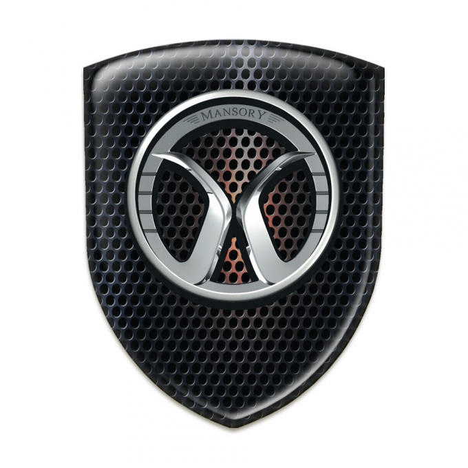 Mansory Car Interior Badge Perforated Steel with Red Shadow Model 