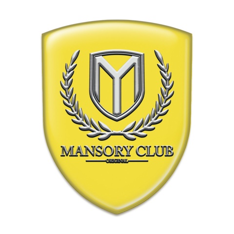 Mansory Emblem Badge Logo Yellow Base Classic Logo 