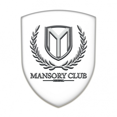 Mansory Tuning Emblem White Base Classic Logo 