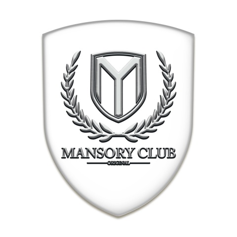 Mansory Tuning Emblem White Base Classic Logo 
