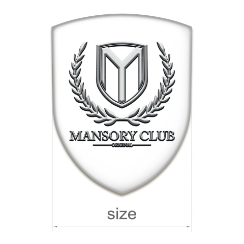 Mansory Tuning Emblem White Base Classic Logo 
