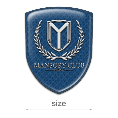 Mansory Resin Sticker Blue Carbon Classic Logo 