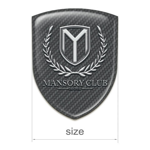 Mansory 3D Gel Emblem Dark Grey carbon Classic Logo 