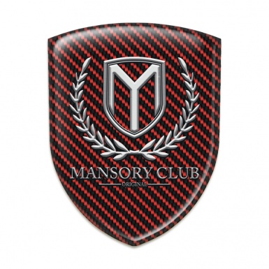 Mansory Car Interior Badge Red Carbon Classic Logo 