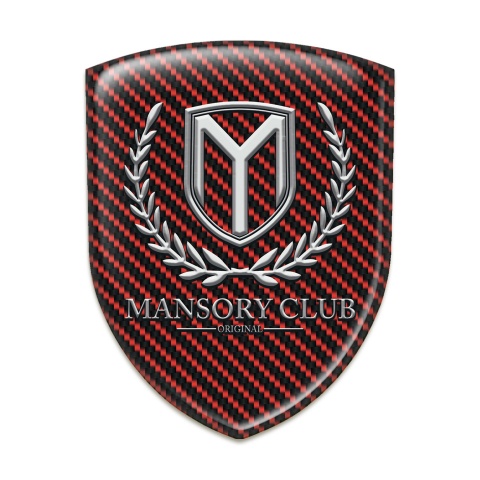Mansory Car Interior Badge Red Carbon Classic Logo 