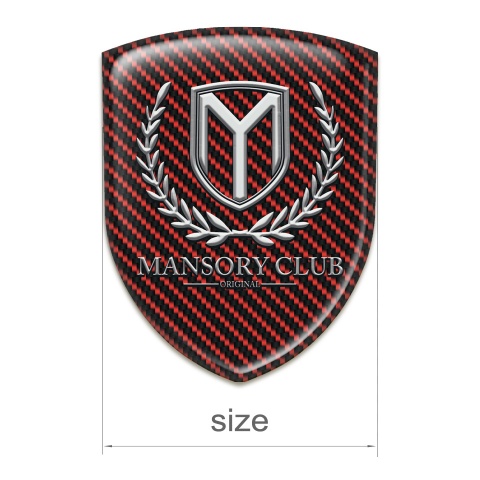Mansory Car Interior Badge Red Carbon Classic Logo 