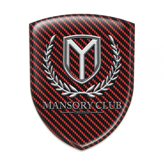 Mansory Car Interior Badge Red Carbon Classic Logo 