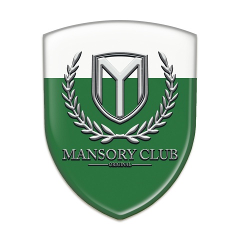 Mansory Silicone Badge Green White Base Classic Logo 