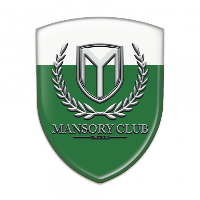Mansory Silicone Badge Green White Base Classic Logo 