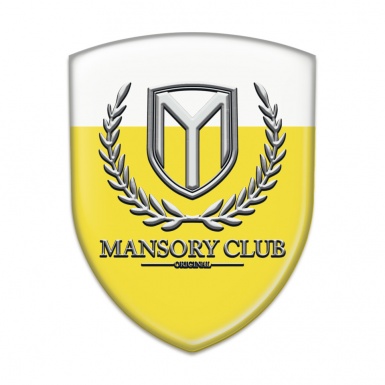 Mansory Emblem Badge Logo Yellow White base Classic Logo 