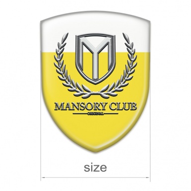 Mansory Emblem Badge Logo Yellow White base Classic Logo 
