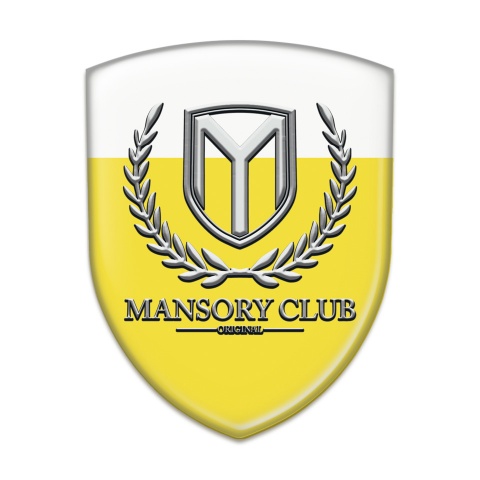 Mansory Emblem Badge Logo Yellow White base Classic Logo 