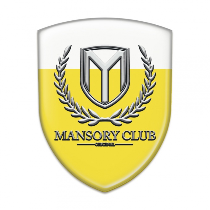 Mansory Emblem Badge Logo Yellow White base Classic Logo 