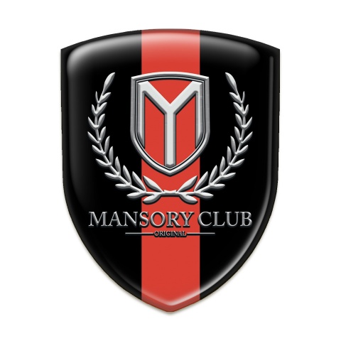 Mansory Tuning Emblem Black with Red Tape Version 