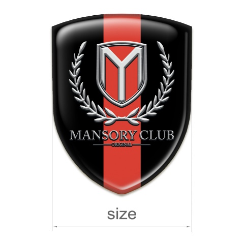 Mansory Tuning Emblem Black with Red Tape Version 
