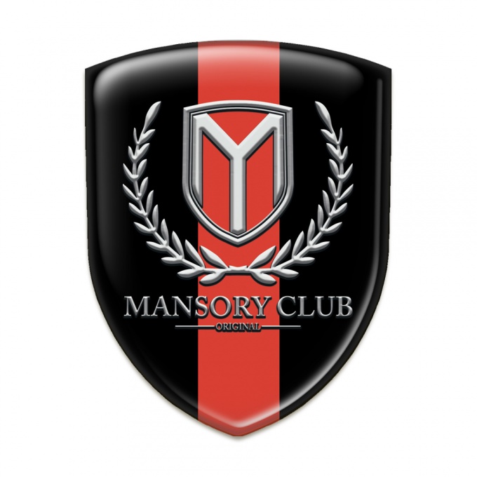 Mansory Tuning Emblem Black with Red Tape Version 