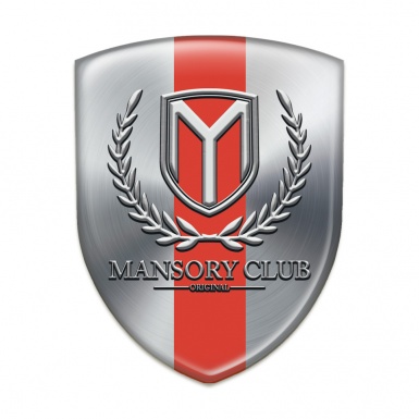 Mansory Domed Emblem Silver with Red Tape version 