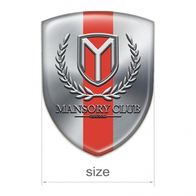 Mansory Domed Emblem Silver with Red Tape version 