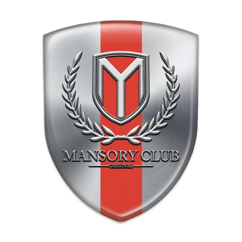 Mansory Domed Emblem Silver with Red Tape version 