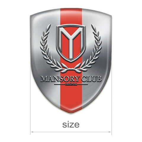 Mansory Domed Emblem Silver with Red Tape version 