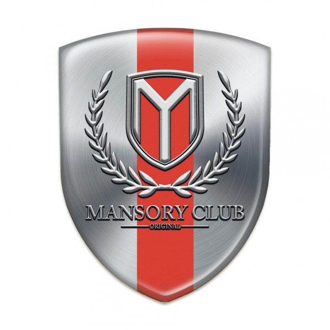 Mansory Domed Emblem Silver with Red Tape version 