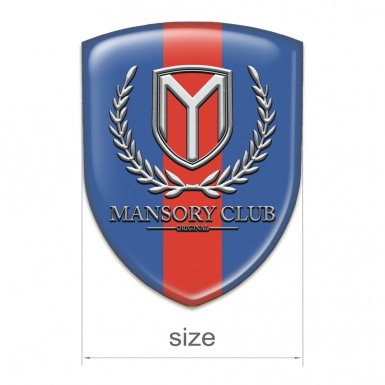 Mansory Silicone Emblem Blue with Red Tape Version 