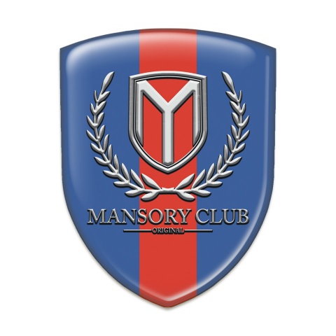 Mansory Silicone Emblem Blue with Red Tape Version 