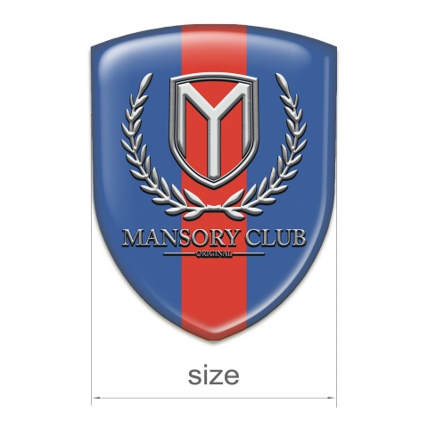 Mansory Silicone Emblem Blue with Red Tape Version 