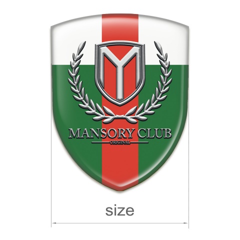 Mansory Emblem Exterior Green White with Red Tape Version 