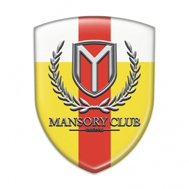 Mansory Tuning Badge Yellow White with Red Tape Version 