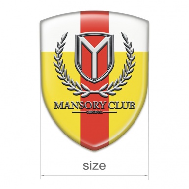 Mansory Tuning Badge Yellow White with Red Tape Version 