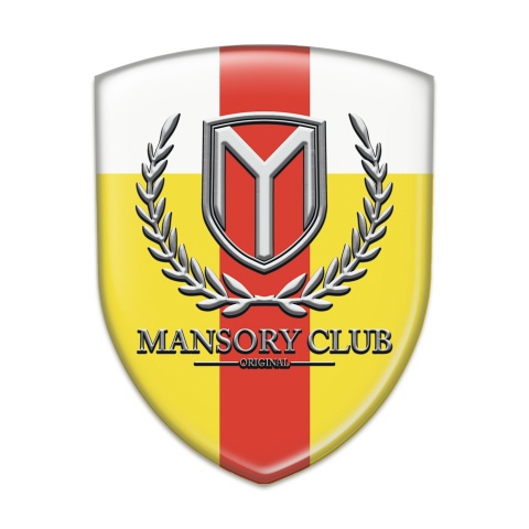 Mansory Tuning Badge Yellow White with Red Tape Version 
