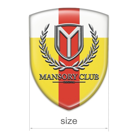 Mansory Tuning Badge Yellow White with Red Tape Version 