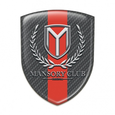 Mansory Car Interior Badge dark Grey Carbon with Red Tape Version