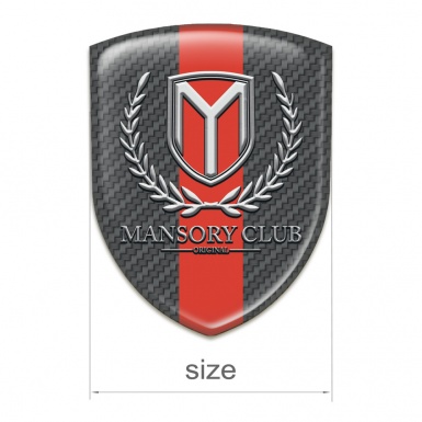 Mansory Car Interior Badge dark Grey Carbon with Red Tape Version