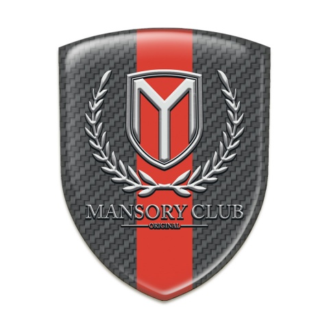 Mansory Car Interior Badge dark Grey Carbon with Red Tape Version